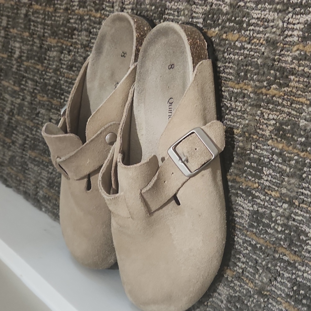 Water Repellent Suede Clog Mule